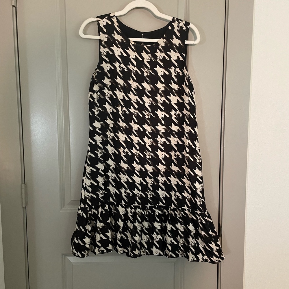 Jcrew houndstooth print silk dress